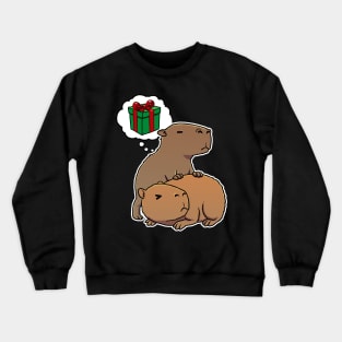 Capybara thinking about a Christmas present Crewneck Sweatshirt